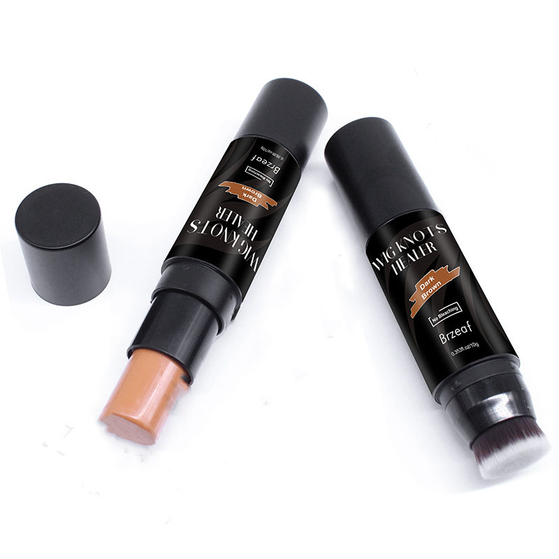 Peruca laço tingimento vara com escova 10g à prova dwaterproof água portátil laço nó corretivo luz marrom escuro laço matiz adesivos