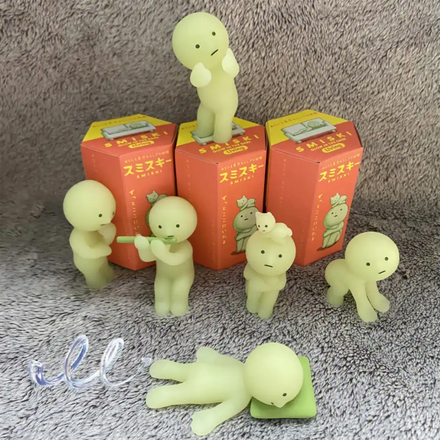 Dreams Smiski Glow in The Dark Mini Figure Set 6+1 kinds-Mini living room car decoration healing luminous blind box