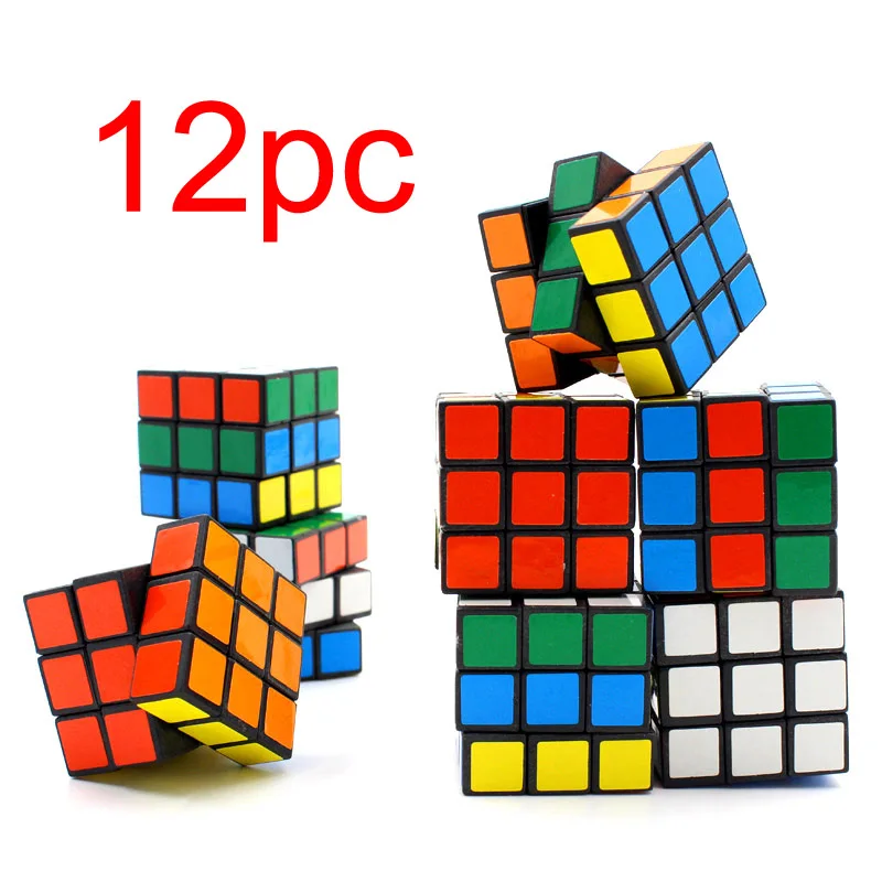 12PC Con Ma Thuật Hình Khối 3CM Xoắn Xếp Hình Tốc Độ Cổ Điển Nhựa Đồ Chơi Học Tập Giáo Dục Cho Trẻ Em Xếp Hình B1082