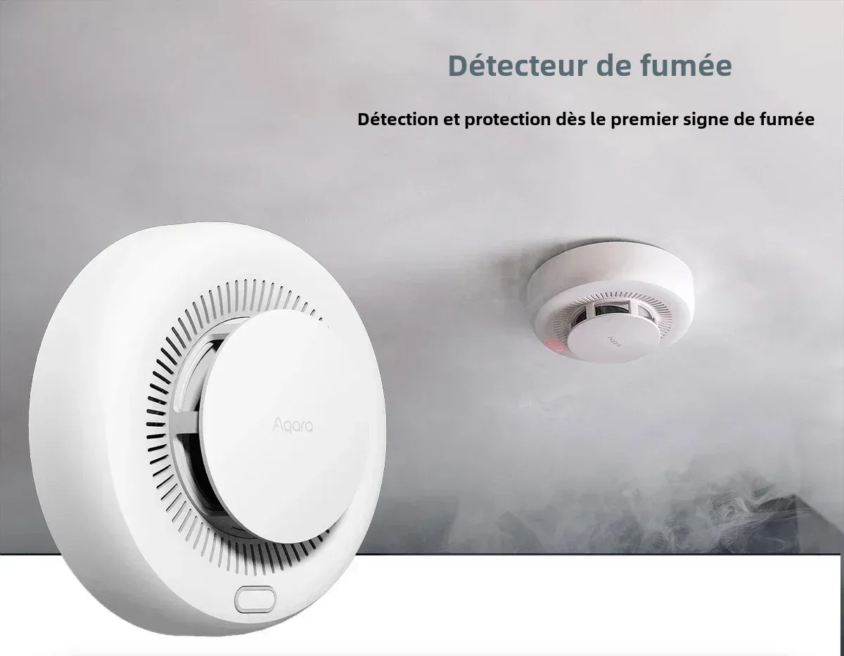 Aqara détecteur de fumée capteur détecteur de gaz naturel Zigbee 3.0 moniteur d'alarme incendie alerte sonore Assistant à domicile APP fonctionne avec Homekit