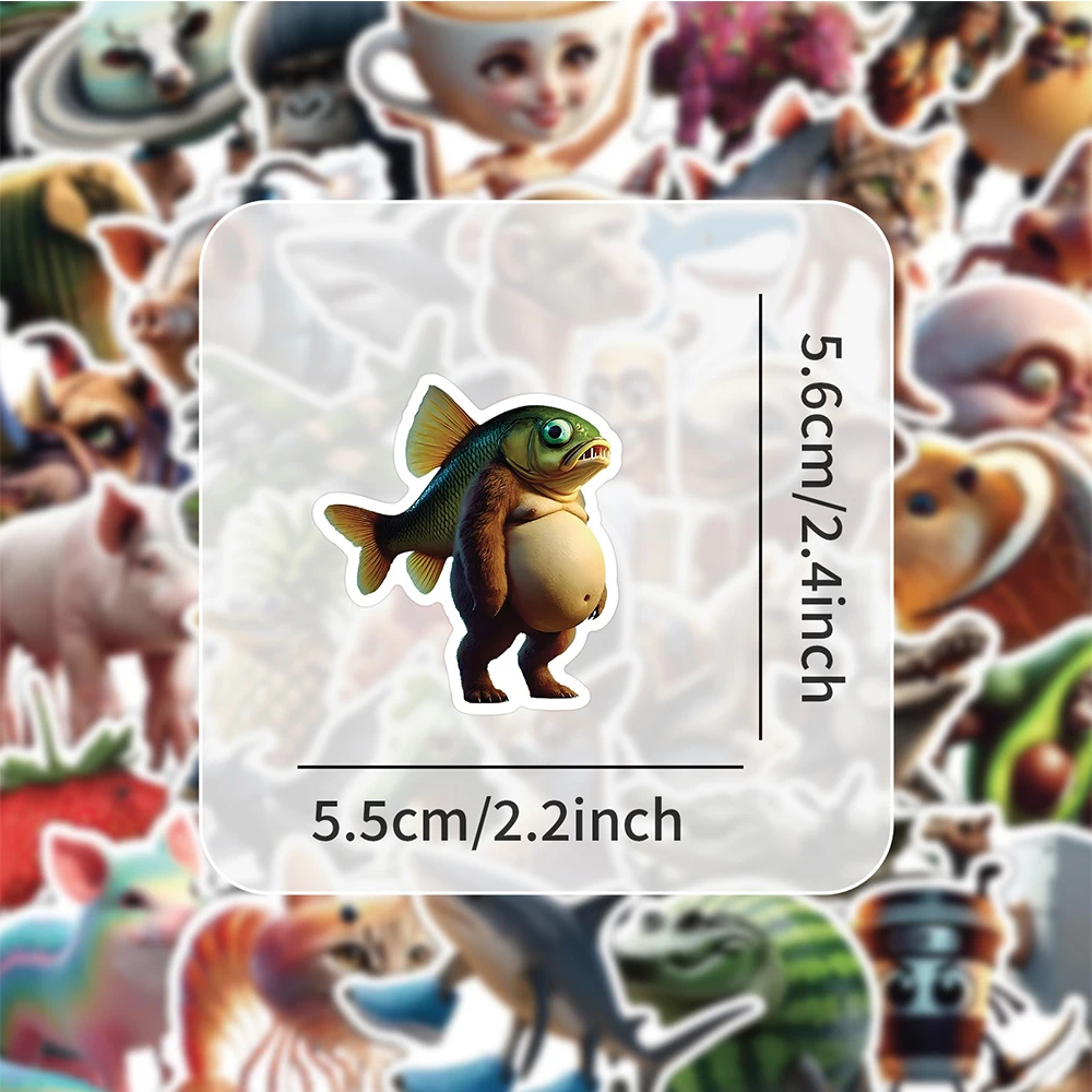 10/30/50PCS Tung Tung Tung Sahur Adesivi per I Bambini Animale Divertente AI Abstract Brainrot Abstract Cartoon Decalcomanie Fresco FAI DA TE adesivo Gi