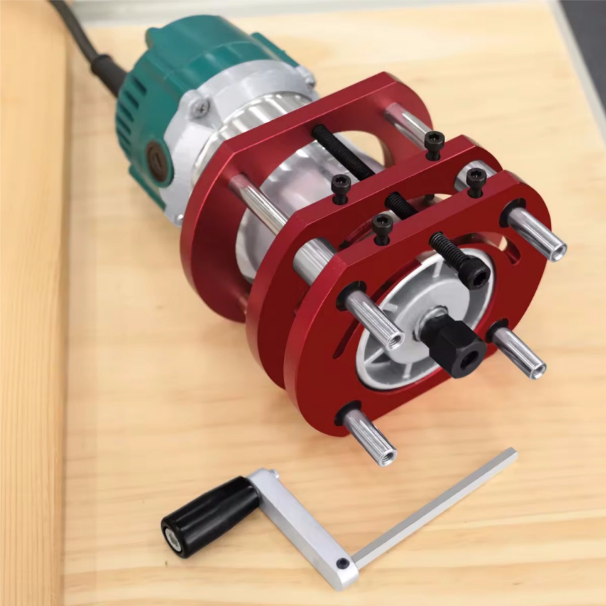 Kit de elevación de enrutador de placa de inserción de mesa de enrutador de aluminio para motores de 65mm de diámetro, herramienta de máquina de grabado recortadora de banco de trabajo de carpintería