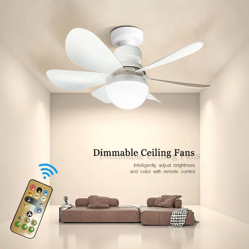 E27 Mit Fernbedienung LED Deckenventilator 30 W/40 W Dimmfunktion Ventilatorlicht Geeignet für Arbeitszimmer Küche Esszimmer AC85-265V
