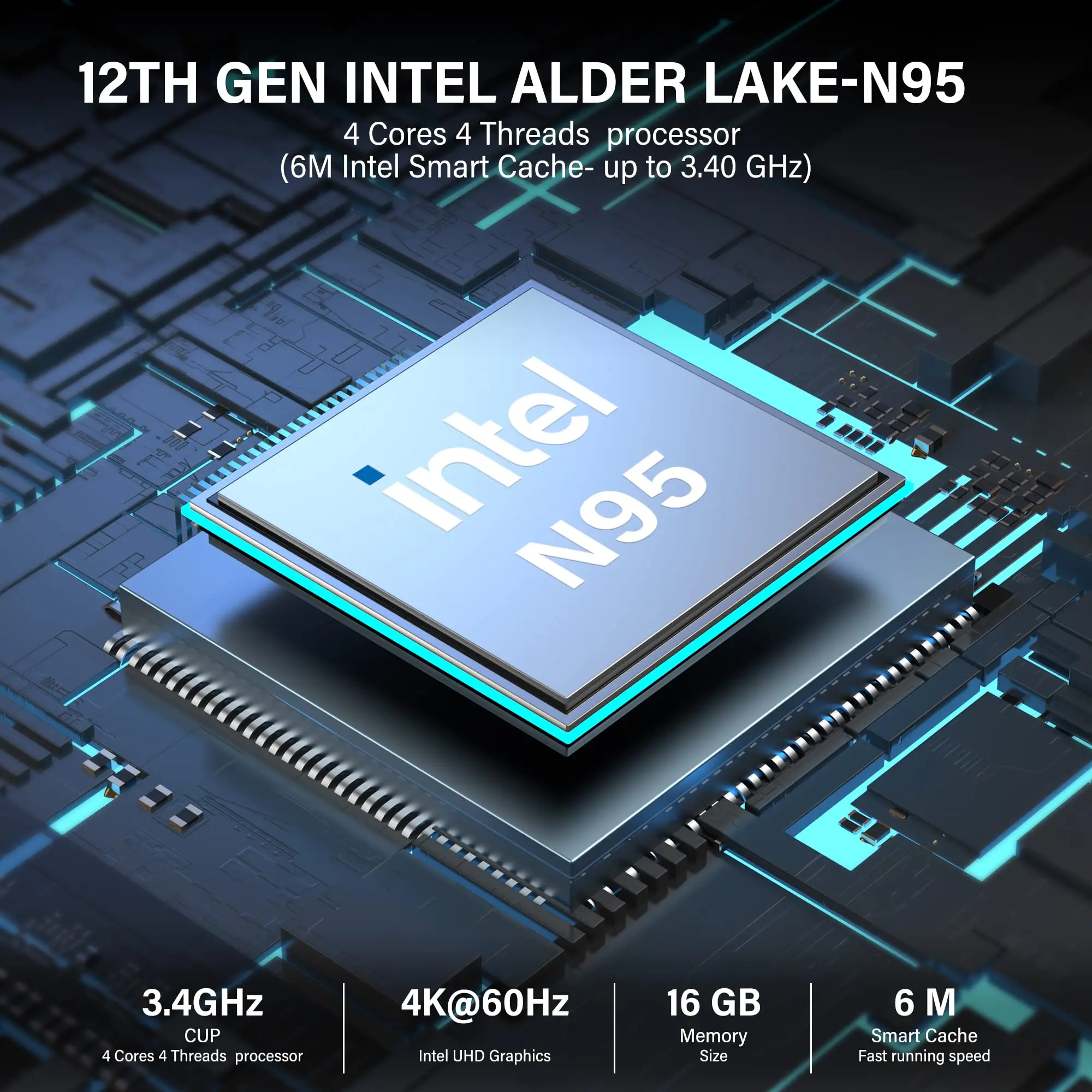 ACEMAGIC GK3PLUS Mini PC 16GB DDR4 1TB SSD 12a generazione Alder Lake-N95 Mini computer desktop Supporto 2xHDMI + VGA 4K Triplo display