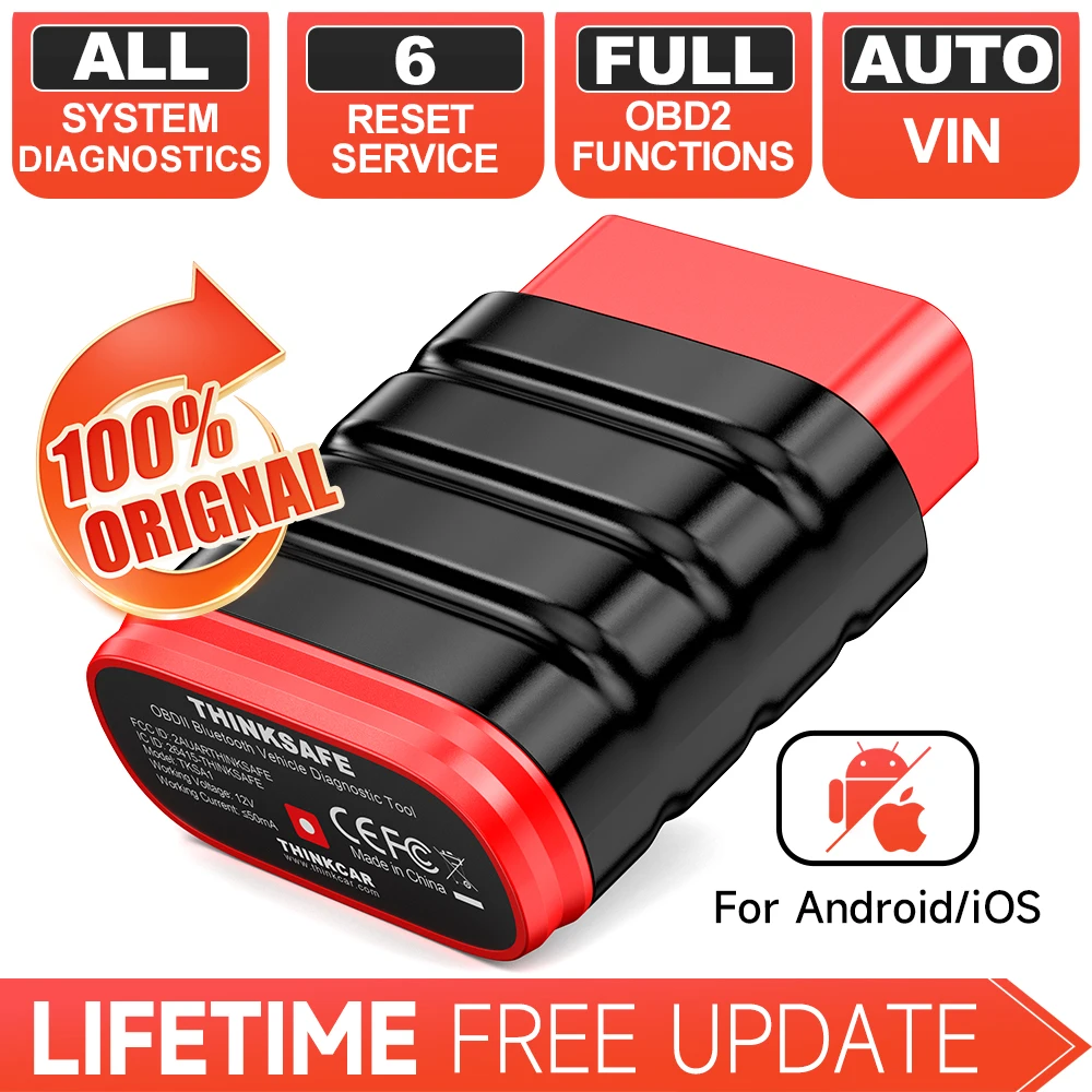 Thinkcar Thinksafe Bluetooth OBD2 Scanner automobile lecteur de Code de voiture 5 réinitialiser tous les systèmes OBD 2 outils de Diagnostic automatique PK Thinkdiag