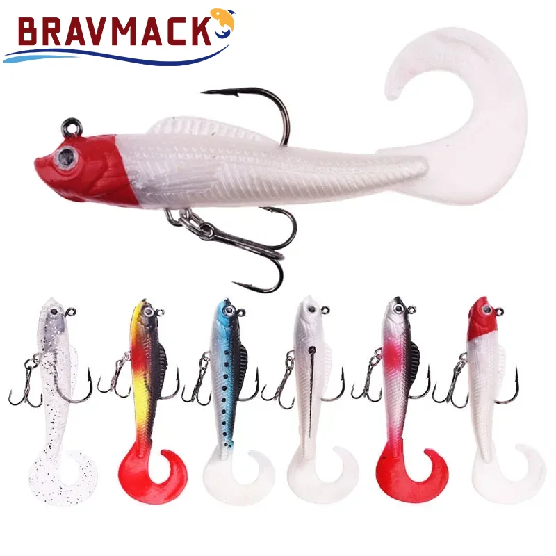 6 pezzi Swim Tail esca da pesca Jig Wobblers esche morbide esca artificiale in silicone spigola carpa cucchiaio esca da pesca