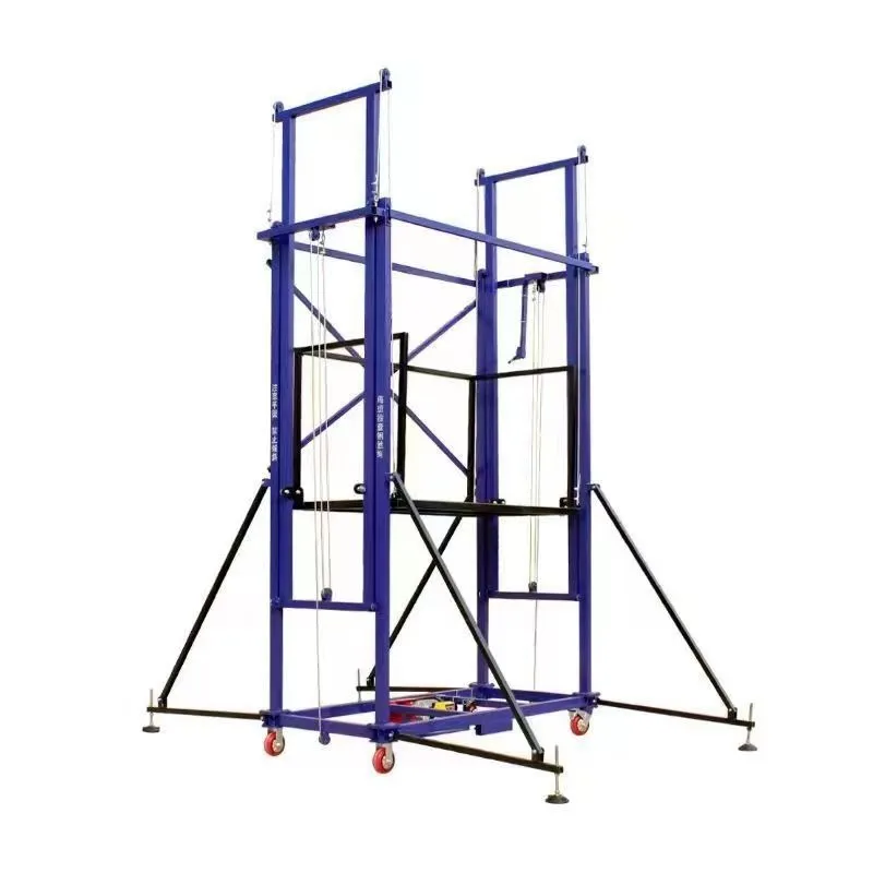Electric Scaffolding Lift 5M 6M 8M Height Mobile Folding Platform With Remote Control For Construction