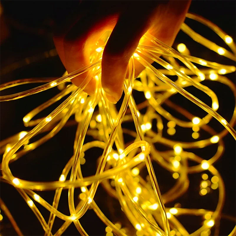 Solar LED String Licht Outdoor Solar Streifen Seil Rohr Fee Licht Garten Weihnachten Dekoration für Hochzeit Party Decor Led Lampe