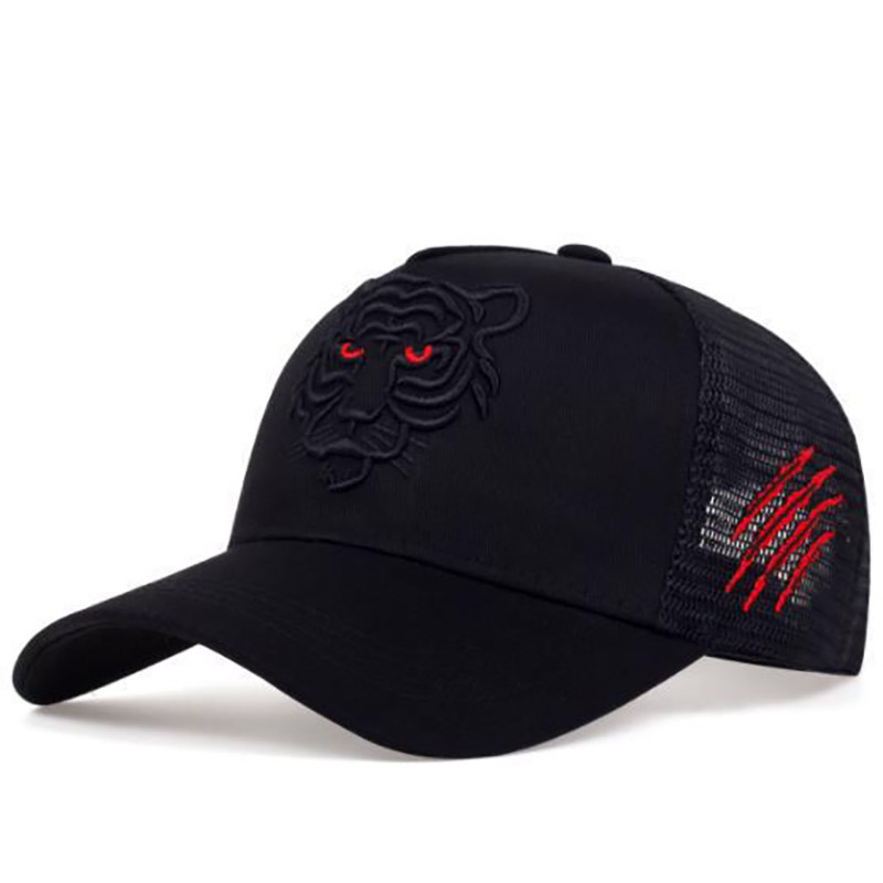 Sommer Tiger Kopf Hut Männer Atmungsaktive Große Kopf Geldbörse Seine Hut High Top Gestickte Baseball Kappe Sonnenschutz Schatten Kappe