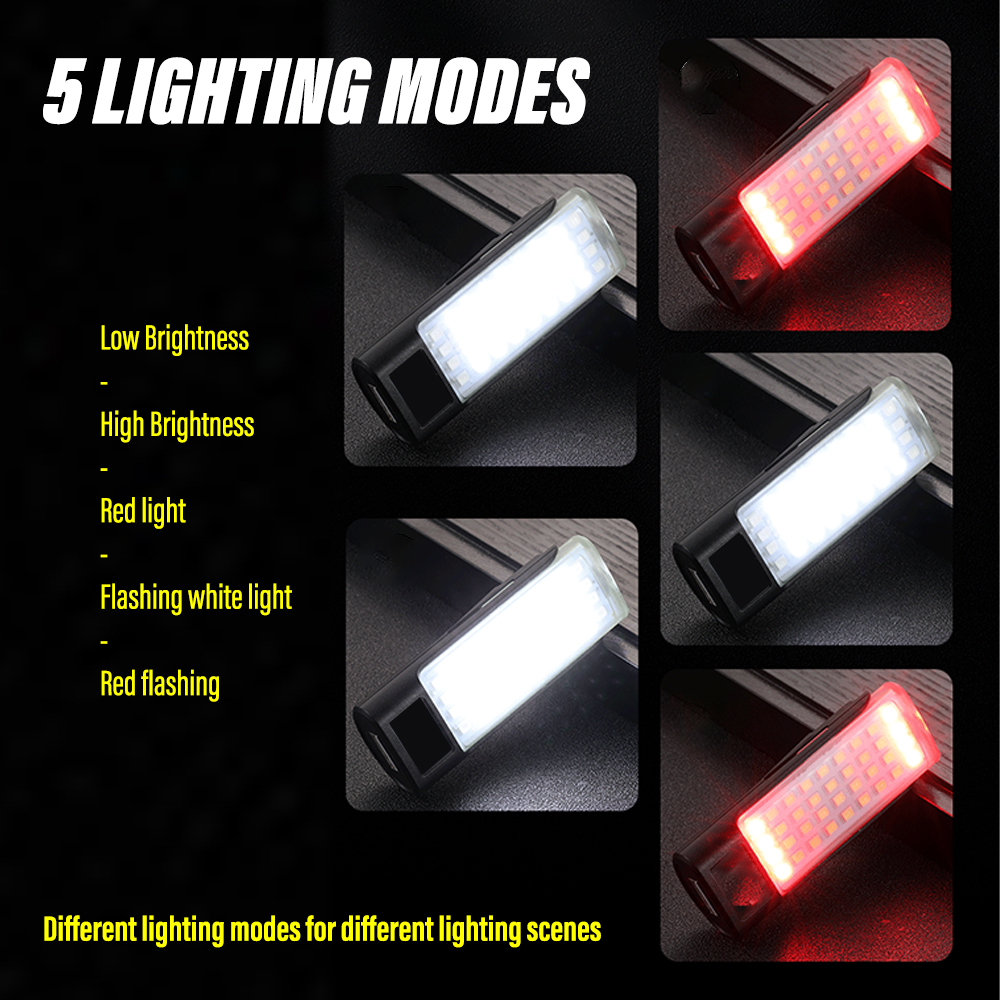 MINI linterna LED recargable, linterna de trabajo, llavero, lámpara de Camping, fácil de llevar, múltiples modos de iluminación, Material impermeable