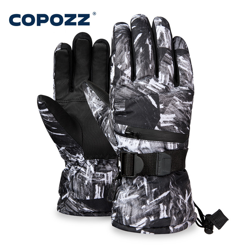 COPOZZ Nam Nữ 3 Ngón Tay Màn Hình Cảm Ứng Trượt Tuyết Găng Tay Chống Thấm Nước Mùa Đông Ấm Ván Trượt Tuyết Găng Tay Đi Xe Máy Xe Trượt Tuyết Găng Tay