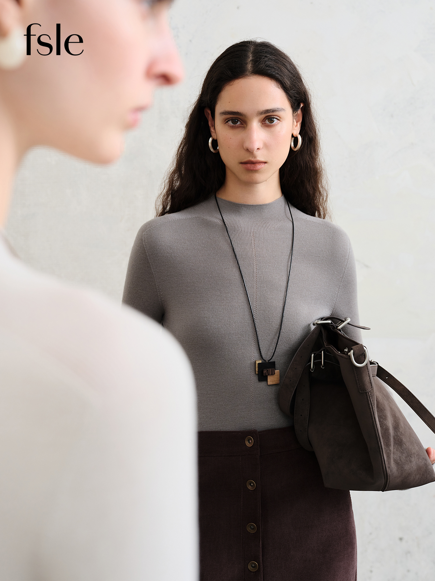 FSLE 【Premium Series】Duitse Biella Wol Herfst Super Fijn Wasbaar Naadloos Eendelig Mock Neck Thermische Basislaag Shirt Dames