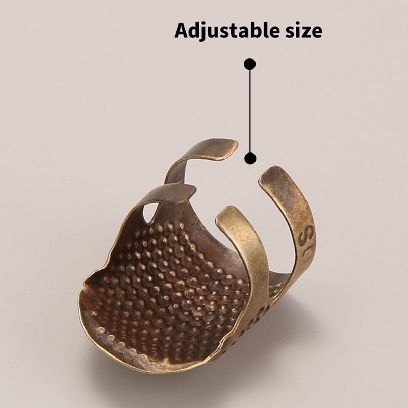 Adjustable Vintage Sewing Thimble, Handmade Non-slip Embroidery against Ring, Vintage Needle Presser Needle Hoop Finger Holder