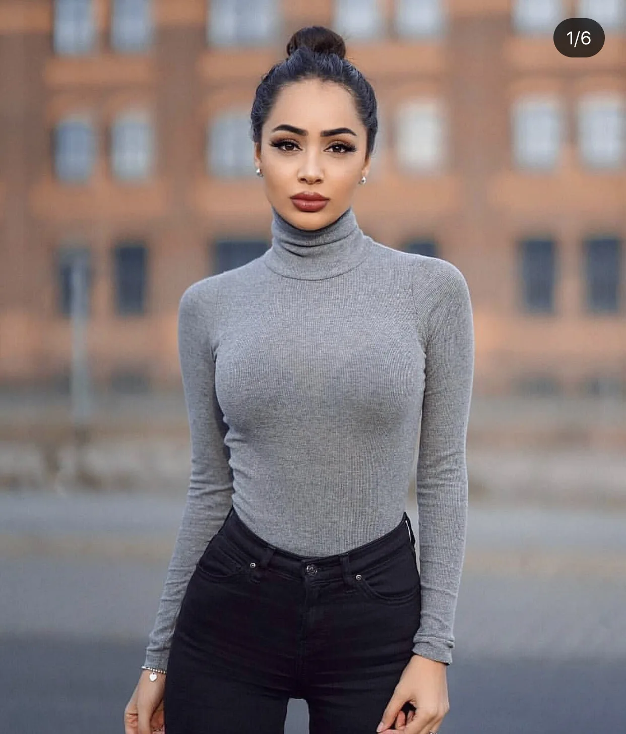 Damen Herbst einteilige lang ärmel ige T-Shirt Schritt offen Roll kragen Bottom ing Shirt Slim-Fit Tasche Brust stapel Kragen elastisch