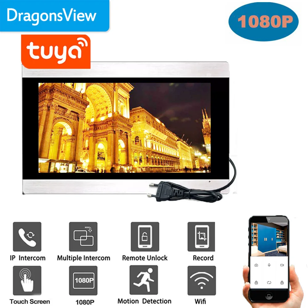Беспроводная система видеонаблюдения Dragonsview 1080p с поддержкой Wi-Fi и сенсорным экраном