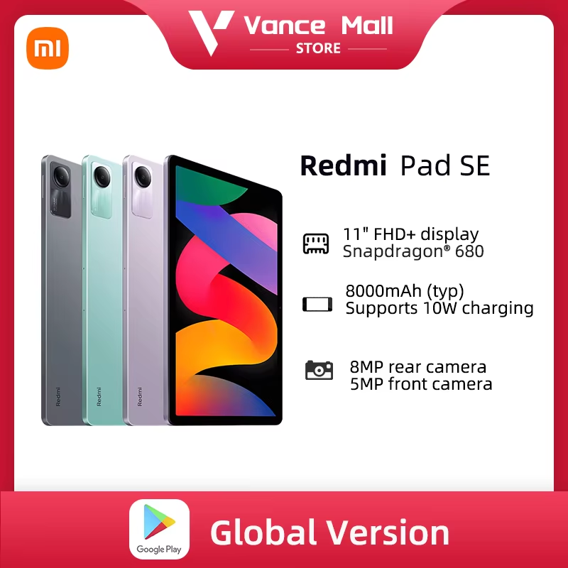 Versão Global Redmi Pad SE Qualcomm Snapdragon ®   680 11 polegadas 90 Hz 90 Hz Taxa de atualizaçãoBateria 8000mAh
