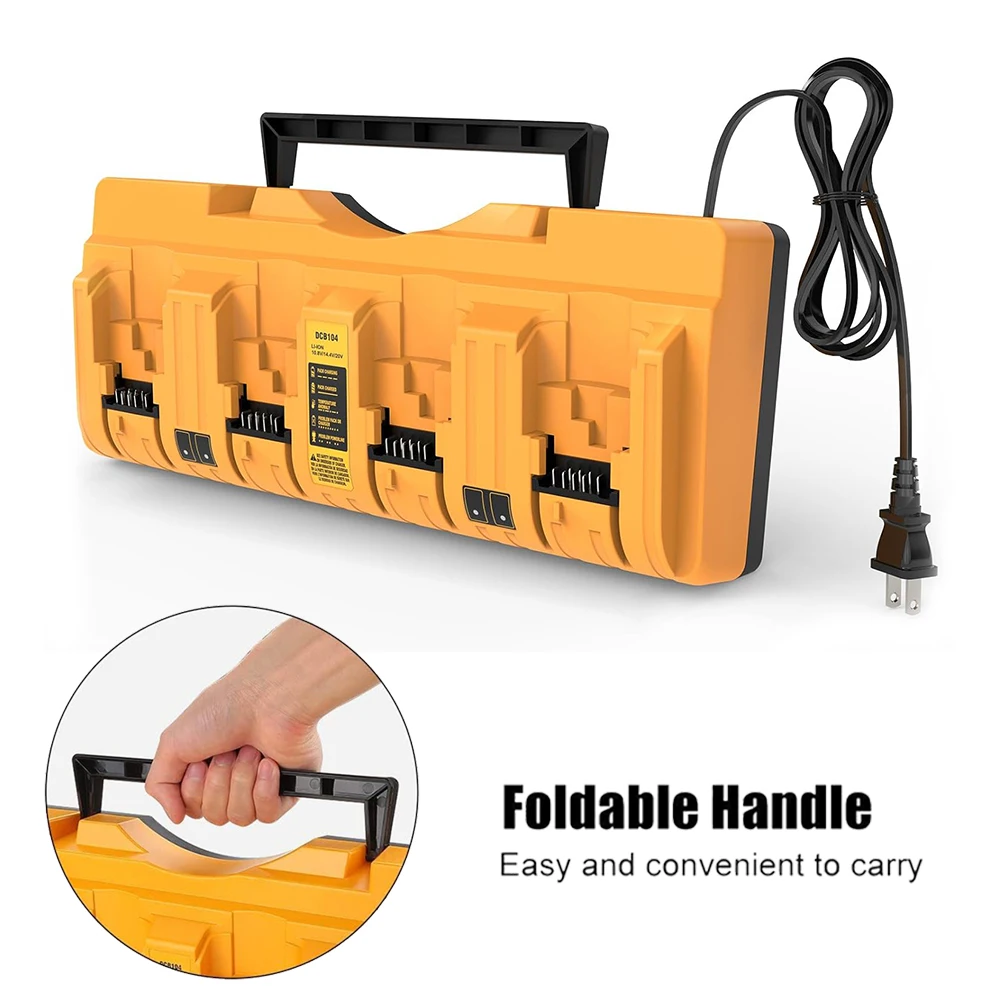 DCB104 Li-ion Batterij Oplader 4-Poort 3A Stroom Voor dewalt 10.8V 12V 14.4V 18V 20V FlexVolt 20V 60V DCB127 DCB105 DCB118 DCB112