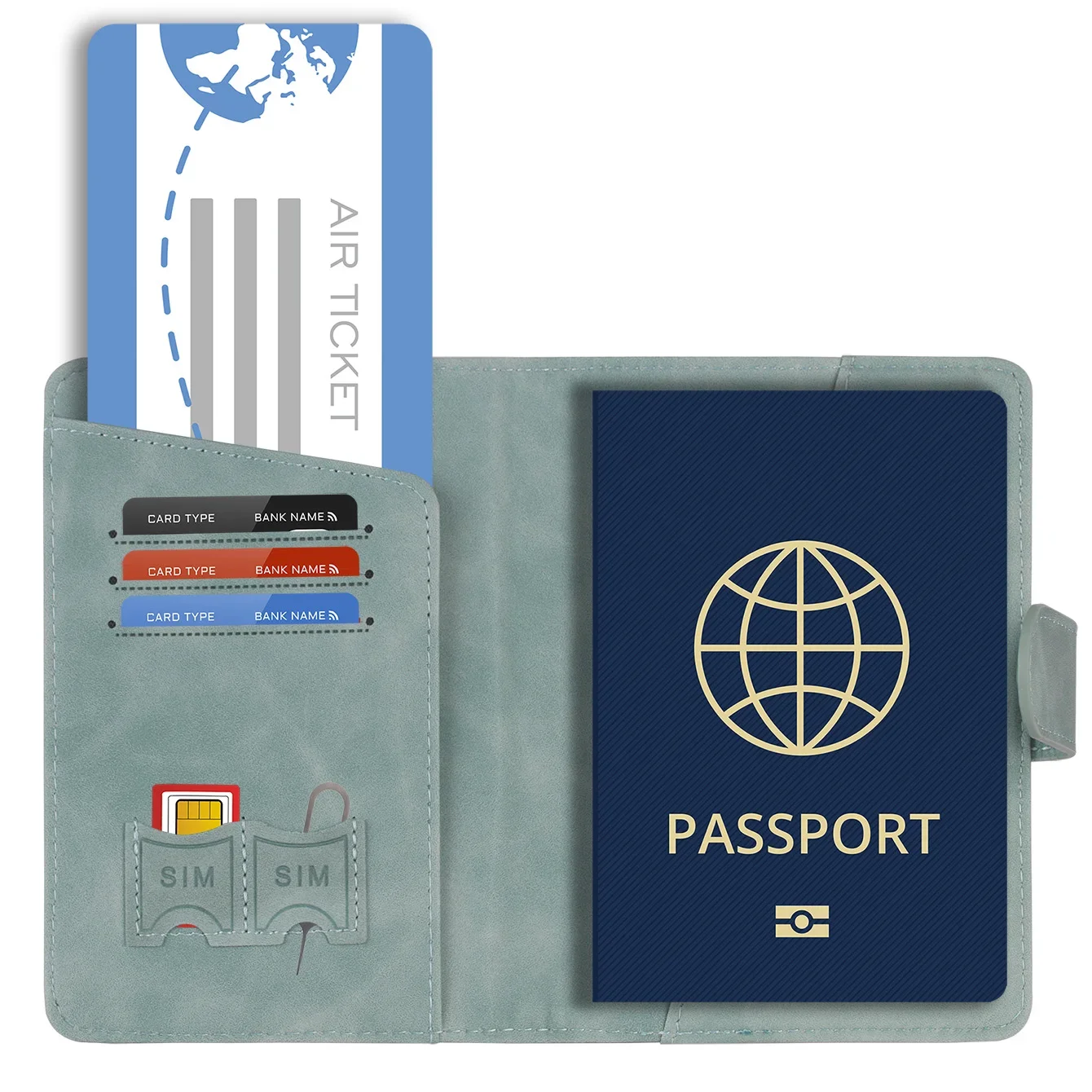 Simples porta-passaporte de viagem capa carteira rfid bloqueio negócios couro do plutônio caso cartão acessórios viagem para mulheres