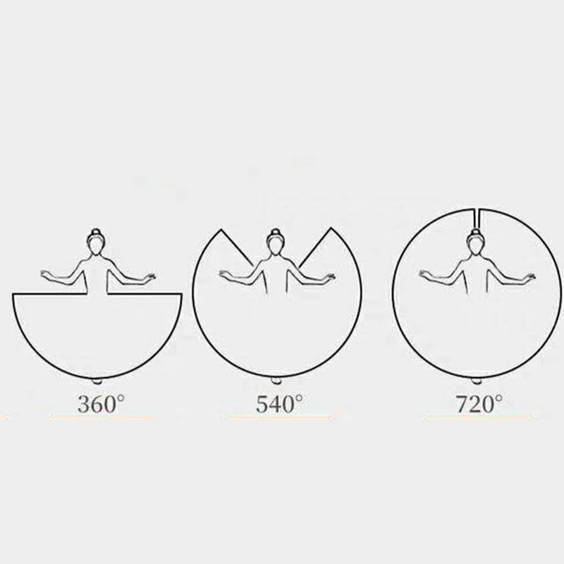 Mulheres Saias De Dança Clássica Prática Traje 720 Graus Gradiente Gaze Chiffon Desempenho Elegante Meio Vestido Estilo Chinês