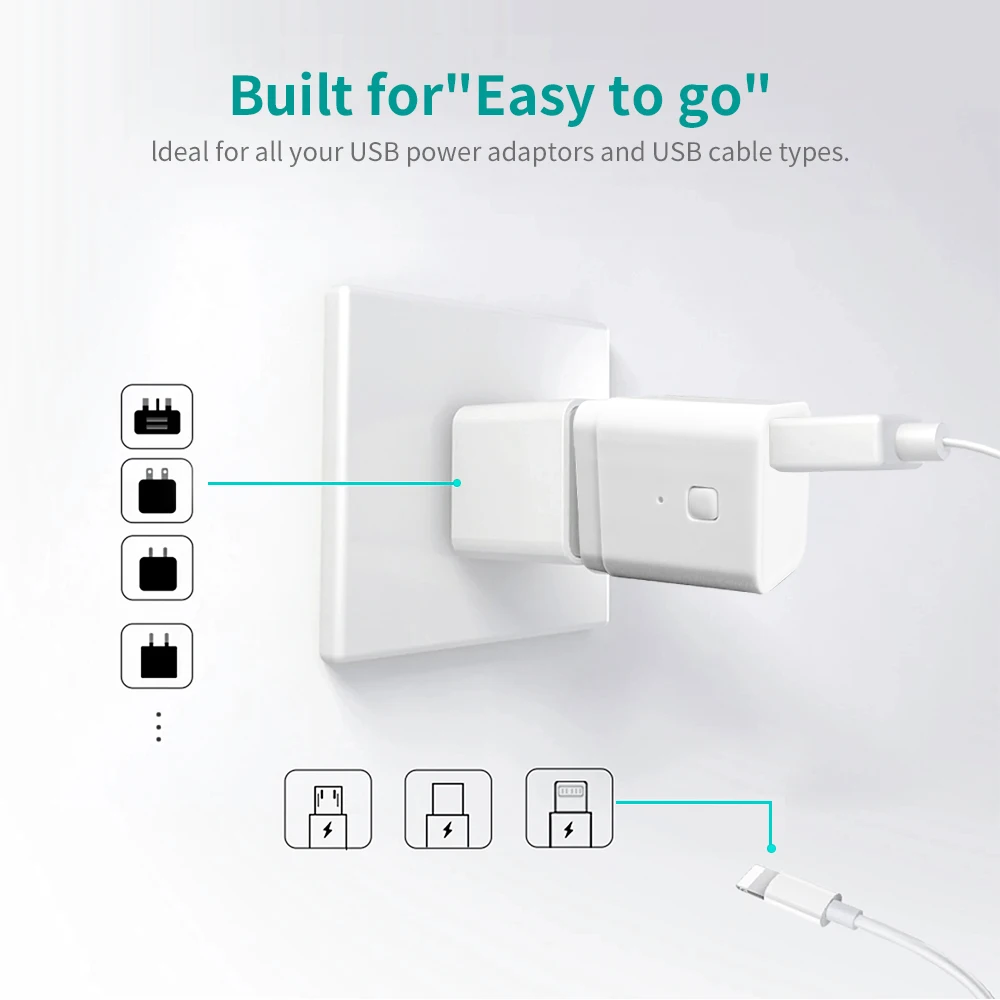 Tuya WiFi Micro USB Adapter 5V WiFi USB Power Adapter Smart Timing Charge Plug Współpracuje z Alexa Google Assistant Smart Life