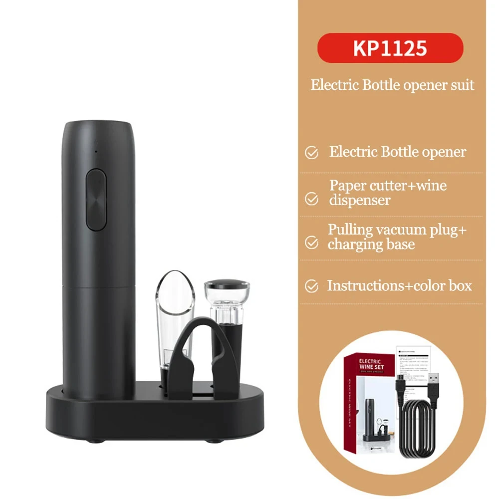Abridores de vinho tinto elétricos saca-rolhas automático recarregável abridores de vinho para cortador de folha de vinho tinto acessórios de cozinha gadgets