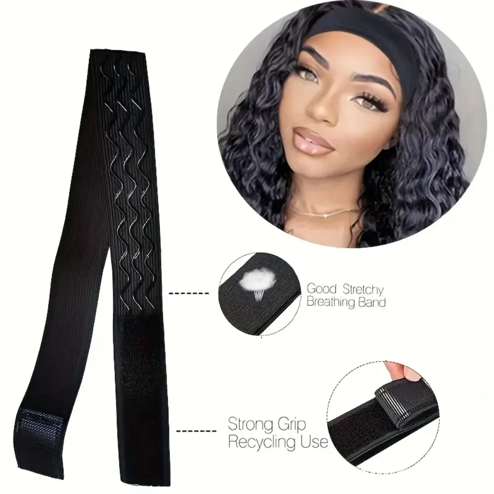 3/5/10pcs วิกผมแถบคาดศีรษะปรับได้ยืดหยุ่น,กาว Anti-SLIP Fixing band, non-Stick WAVE-รูปซิลิโคนผมเข็มขัด