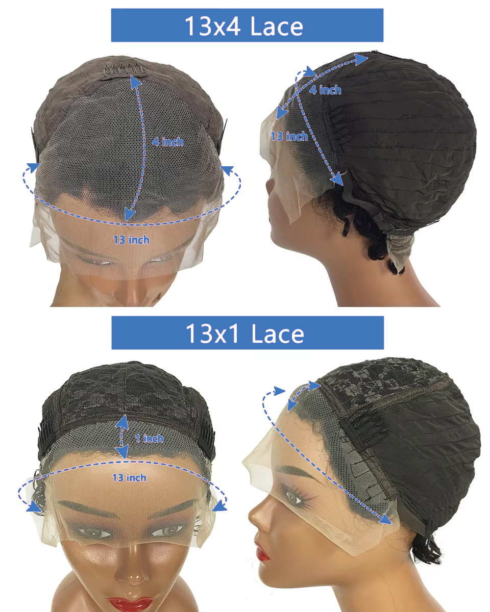 Curls Profundos Curto Bob Peruca, 100% Cabelo Humano, Transparente Lace Front, Pixie Cut Peruca, 13x4 Lace Frontal Perucas