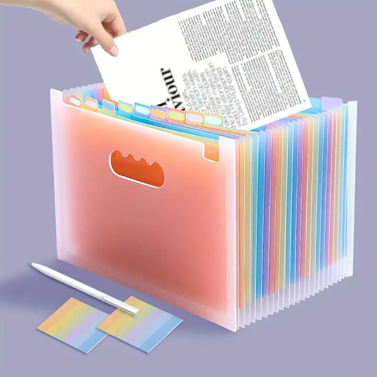 25 Layers A4 Letter Vertical Storage File Holder Rainbow Multi Layer 2000 Sheets School Office Paper Storage Organizer
