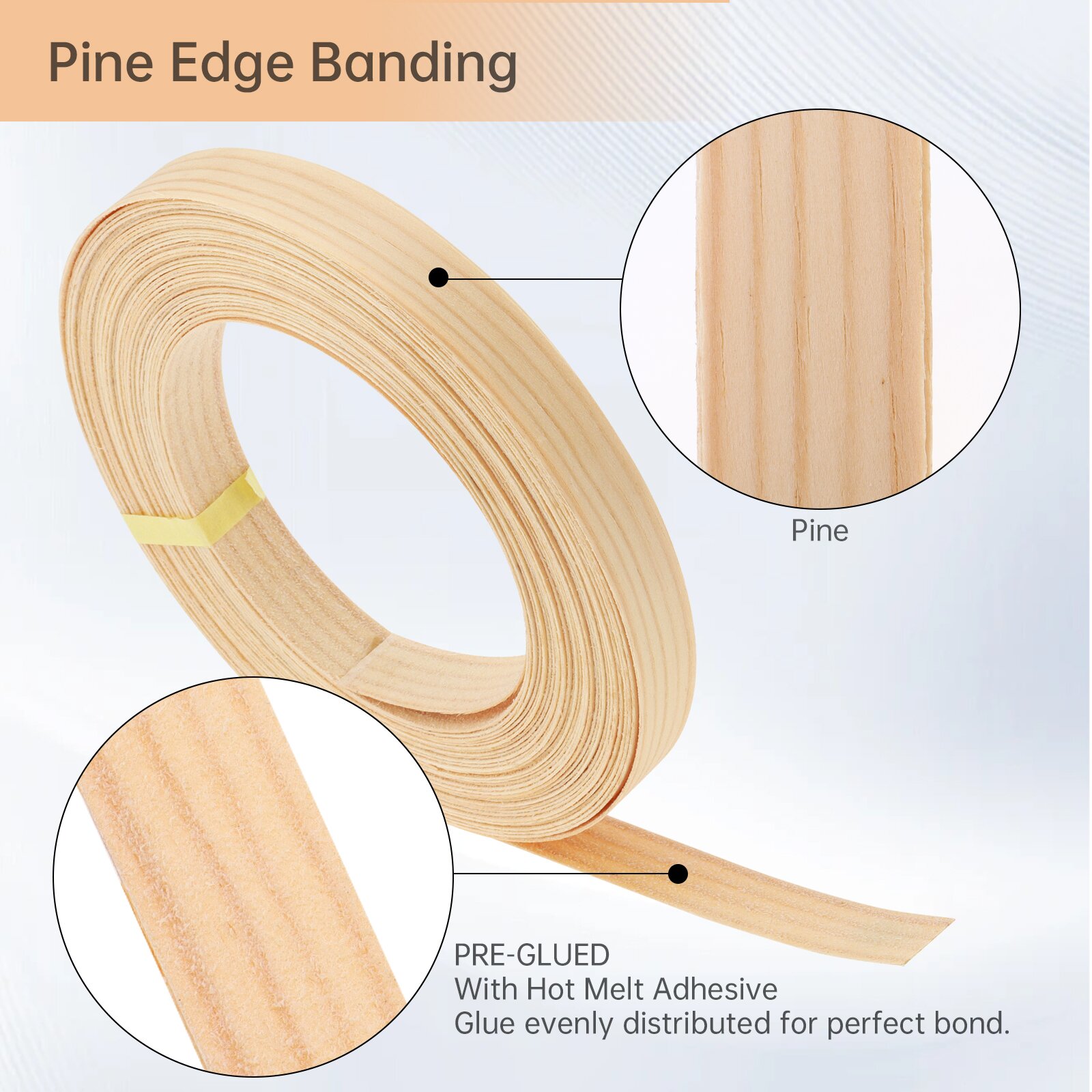 15M Decorative PVC Edge Strip Banding Adhesive Furniture Cabinet Wood Surface Table Edging Tape Funiture Accessories