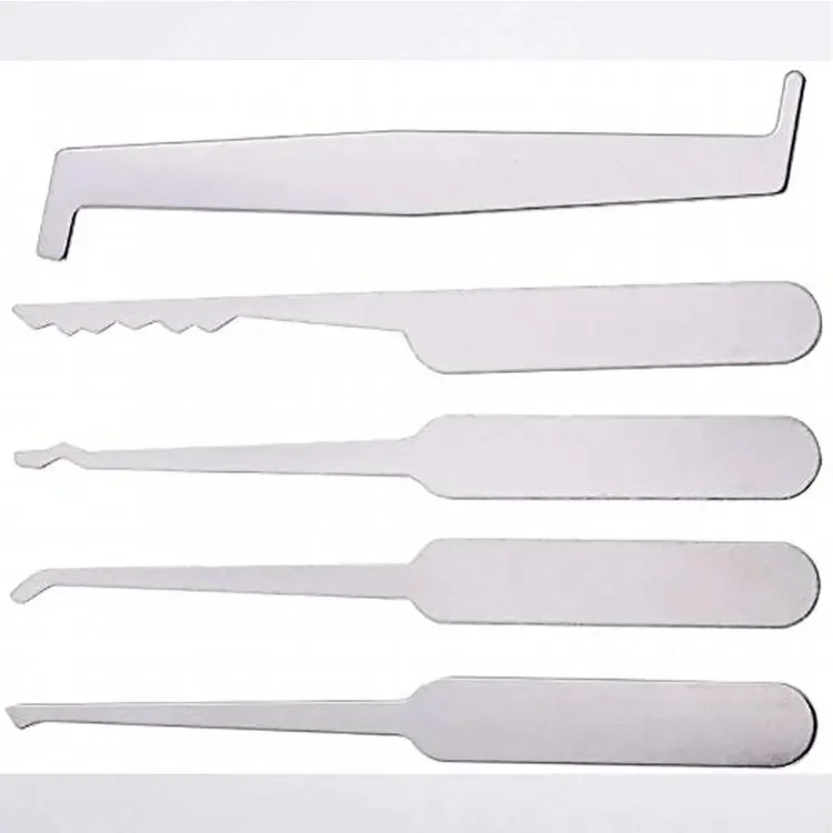 24pcs Locksmith Titanium Plating Tool Kit with Grey Handle Beginner and Locksmith Practice Picktools Padlock Professional Tools