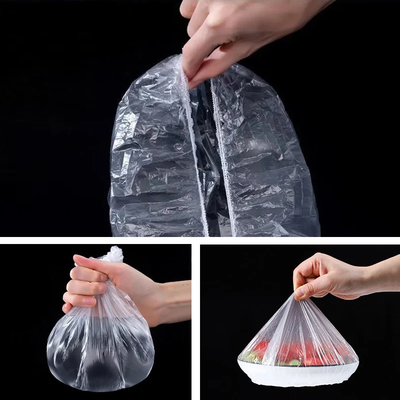 Copertura per alimenti usa e getta riutilizzabile Involucro di plastica Coperchi per alimenti elastici durevoli per ciotole Coperture per piastre elastiche per borsa per risparmiare cibo da cucina