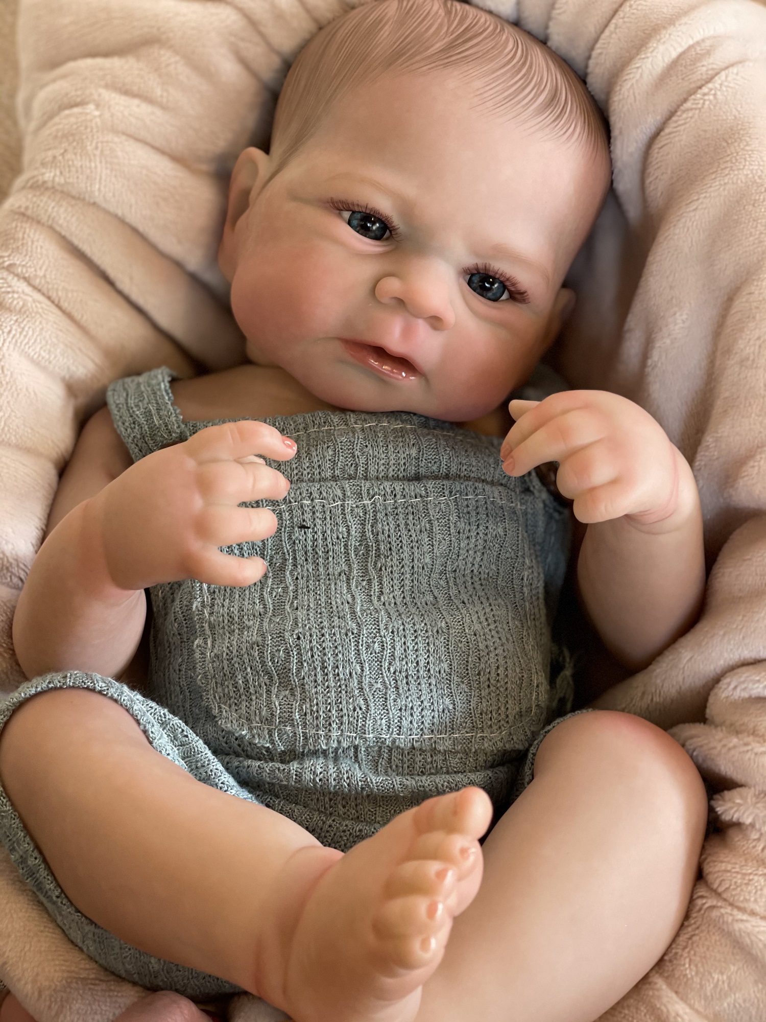 50 ซม.ทาสี Elijah Bebe Reborn Boy ซิลิโคนไวนิล Soft Touch รู้สึกเหมือนจริงตุ๊กตาทารกแรกเกิด