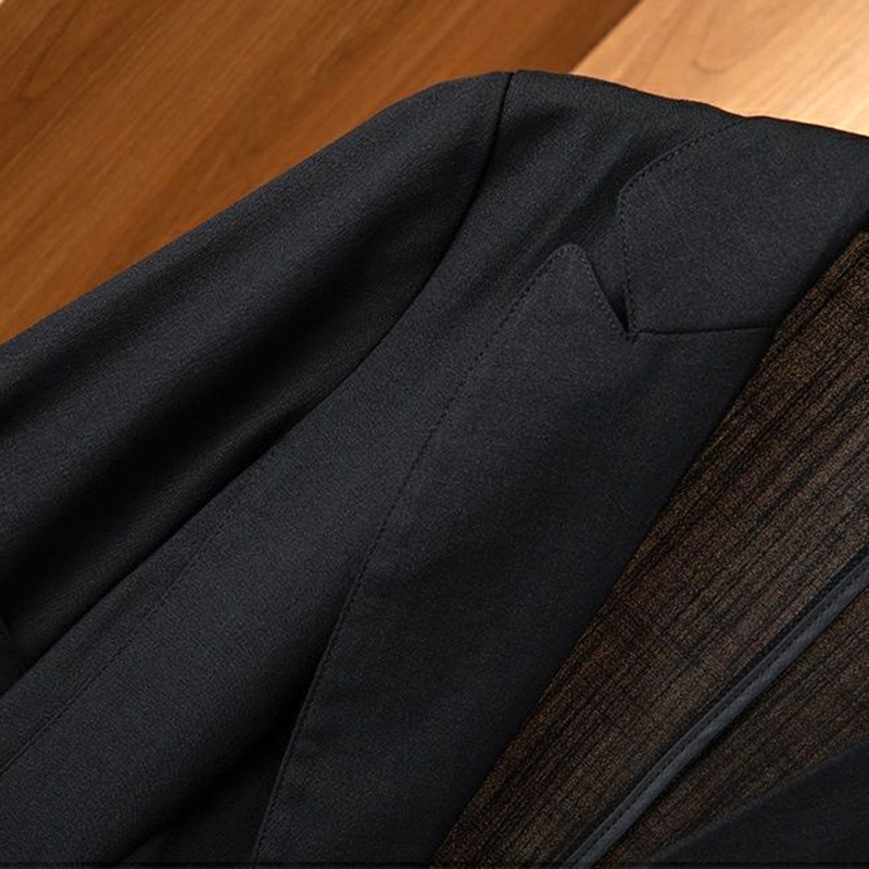 Schwarz solide lässige Turn-Down-Kragen Single Button Kurzarm Damen jacke koreanische Mode Anzug Blazer kurze Jacken Mantel 2024