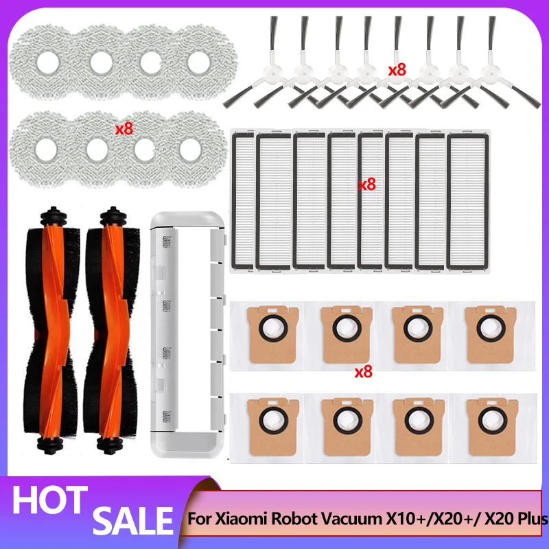 For Xiaomi Robot Vacuum X20 Plus/ X20+/X10+ /  X10 Plus Spare Parts Accessories Main Side Brush Mop Cloth Dust Bag Filter