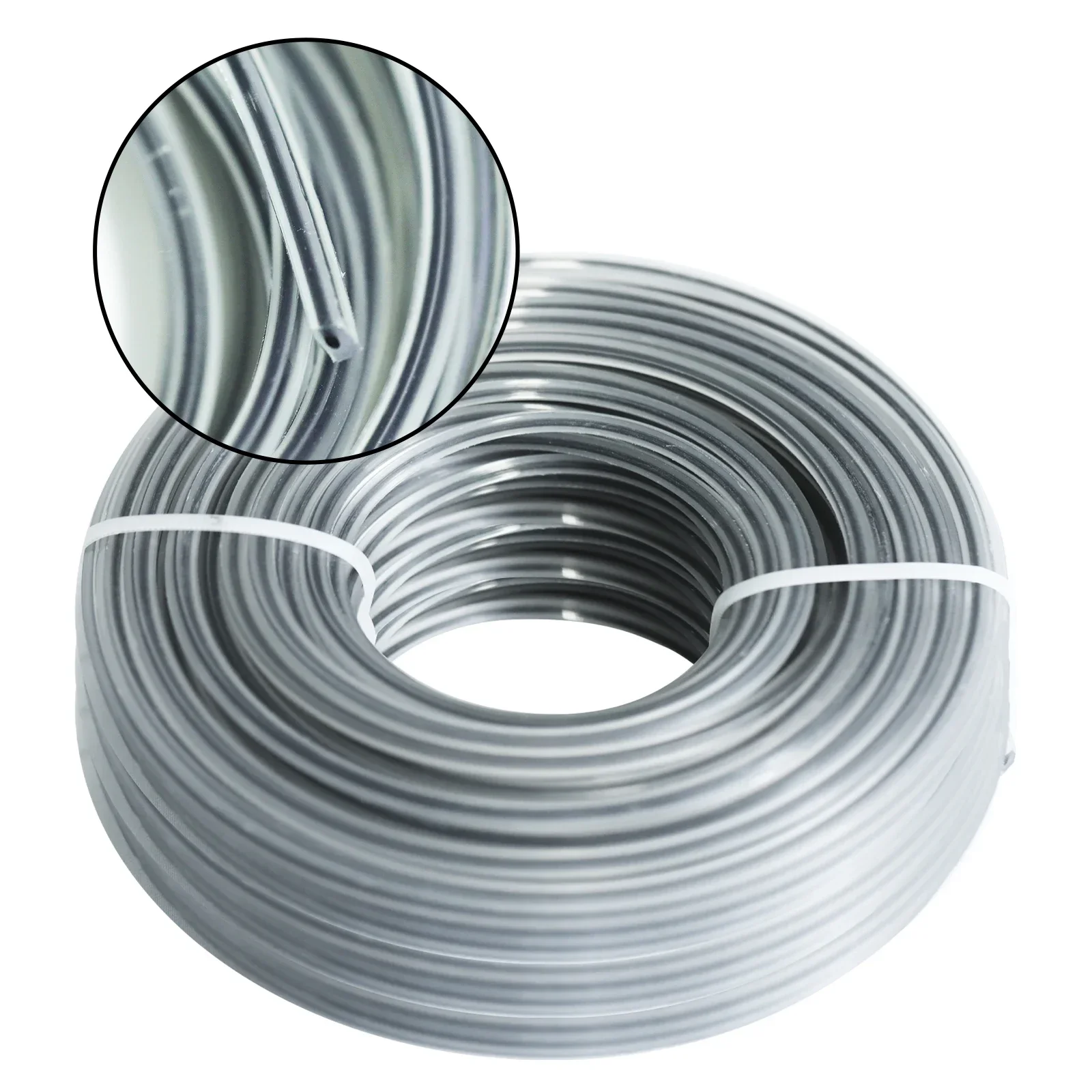 2.4mm/2.7mm/3mm/4.0mm 15M 2PCS Lupo Erba Filo Trimmer Linea Quadrato + Rotondo In Acciaio Decespugliatore Corda Rasaerba linea di accessori