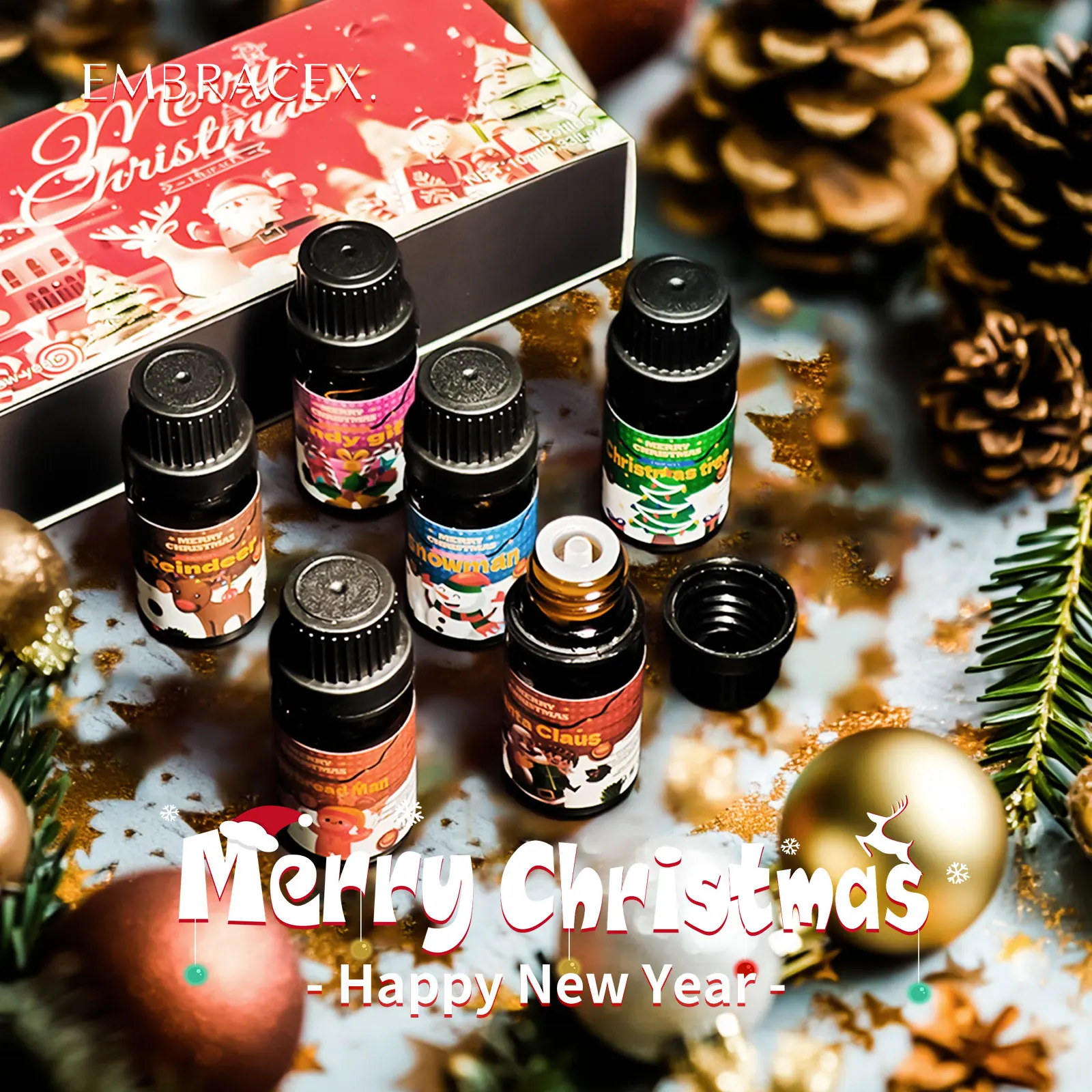 6PC/1PC Christmas Gift Christmas Decoration Christmas Perfume Essential Oil Happy New Year Aromatherapy Oil Christmas Party