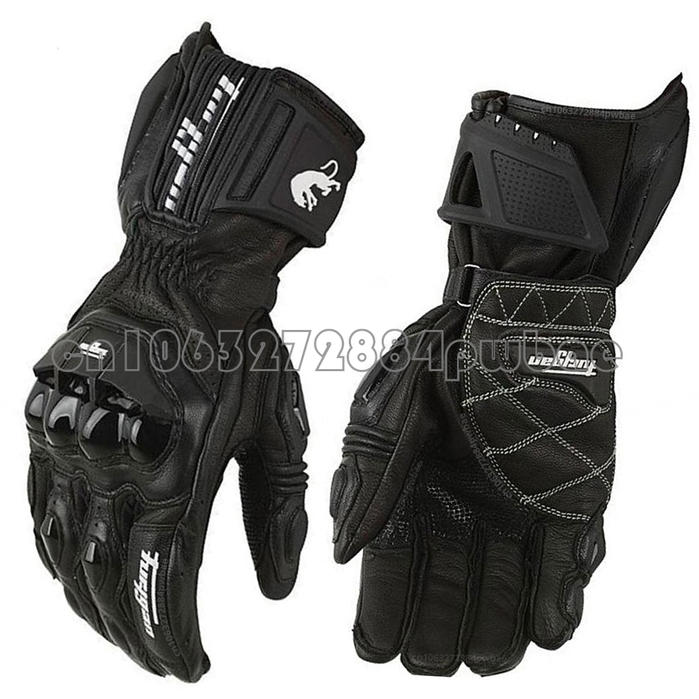 Motorbiker lederen handschoenen koolstofvezel beschermende handschoenen heren motorcross motorhandschoen biker racehandschoenen zwart