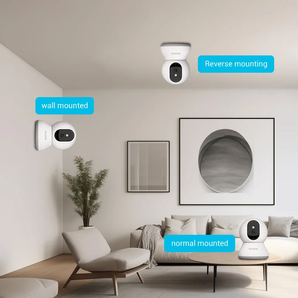 Telecamera di sicurezza interna Blurams da 2 pezzi 2K, telecamera di sicurezza domestica per cani/anziani, telecamera di sicurezza con aggiornamento chiamate one-touch A31S-2pc
