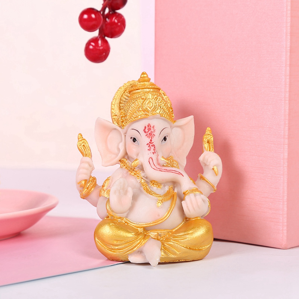 Haidianzi Gold Lord Ganesha พระพุทธรูปรูปปั้นช้างพระเจ้าประติมากรรม Figurines