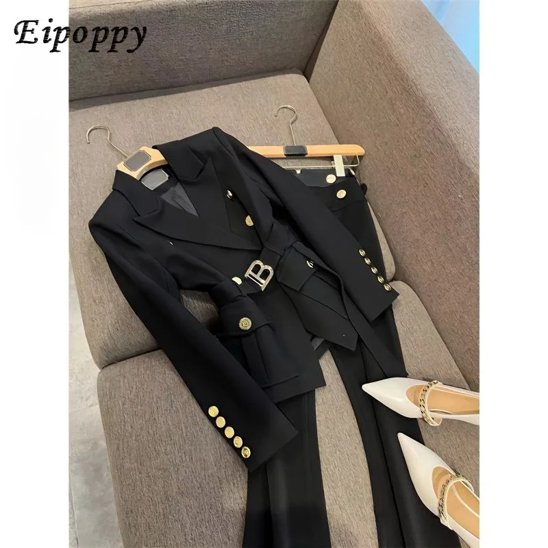 Conjunto elegante de dos piezas para mujer, traje de negocios, abrigo de estación europea, pantalones casuales elegantes a la moda