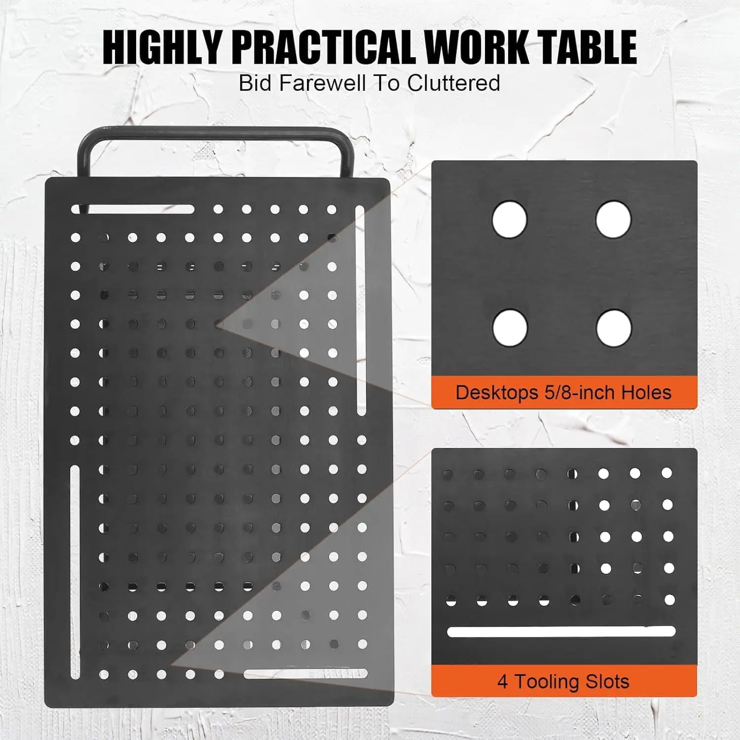 36x24inch Steel Welding Table,1200 Lbs Portable Welding Fixture Table For Shop, Rolling Welding Table With 5/8" Holes For Garage