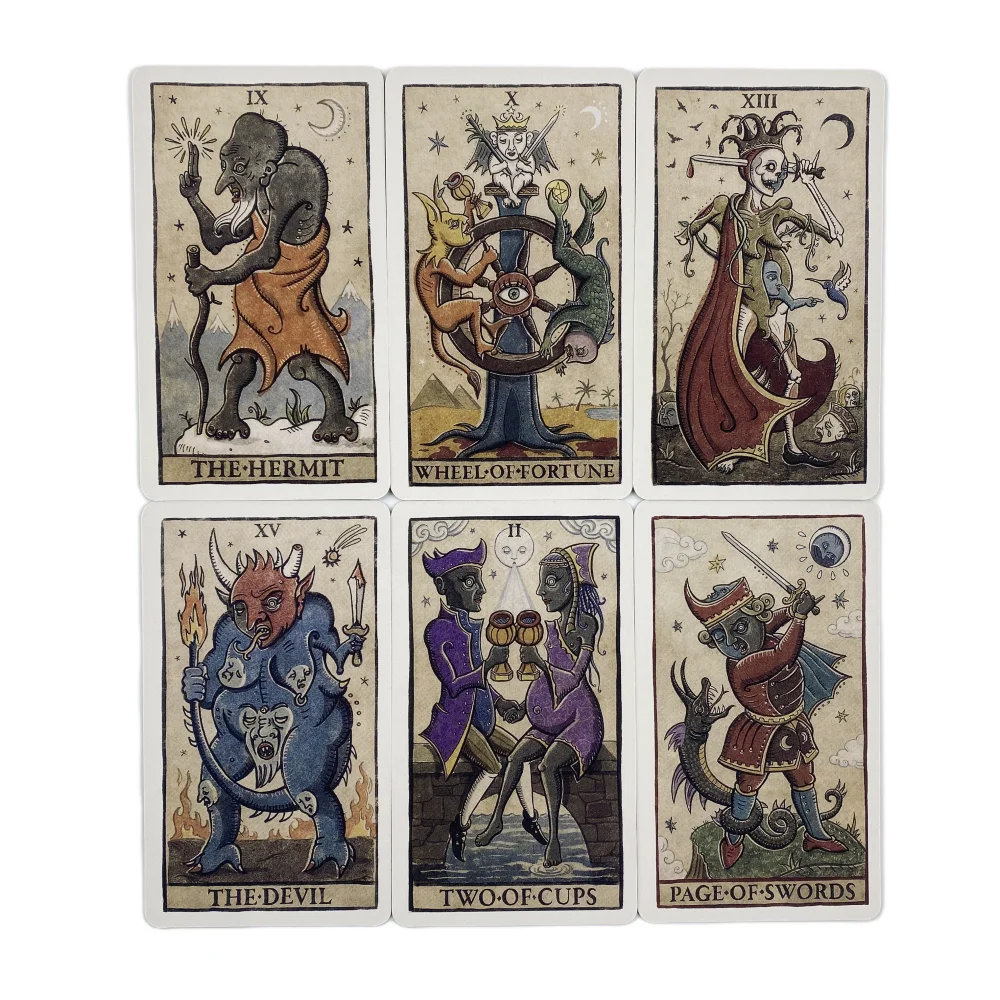 Lune Tarot Della Luna Deck Cartes A 89 Oracle English Visions Divination Édition Illustrée Borad Jeux de Jeu