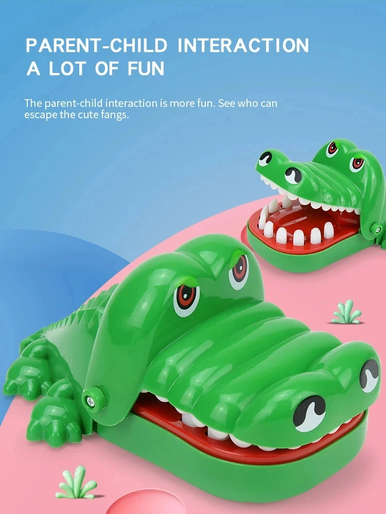 Brinquedos de dentes de crocodilo jacaré mordendo dedo dentista clássico jogos de família festa brincadeiras crianças sorte jogo brinquedo de descompressão