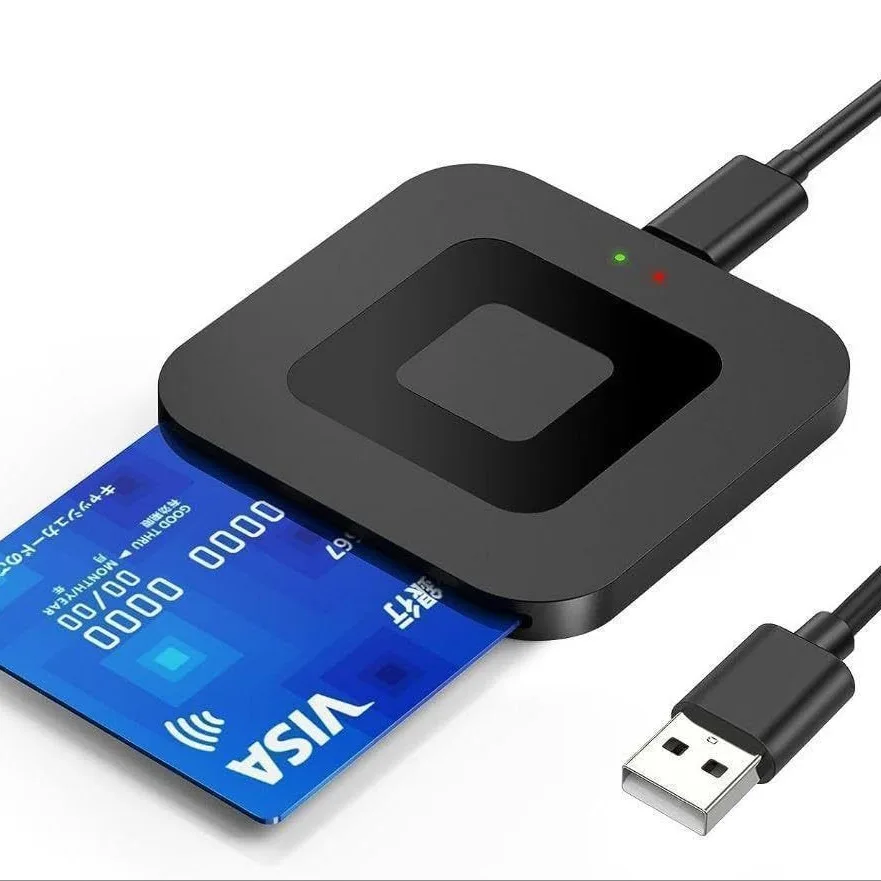 X05 USB 2.0 Leitor de cartão inteligente quadrado para ATMC AC DNI IC Cartão bancário Relatório fiscal compatível com Windows 7/8/10/11 Linux Mac OS