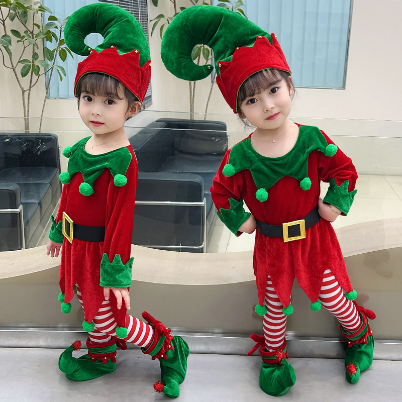 Año nuevo niños Santa Claus niño bebé rojo ropa de Navidad fiesta vestido rojo conjunto para niños disfraz de Navidad conjunto de Papá Noel
