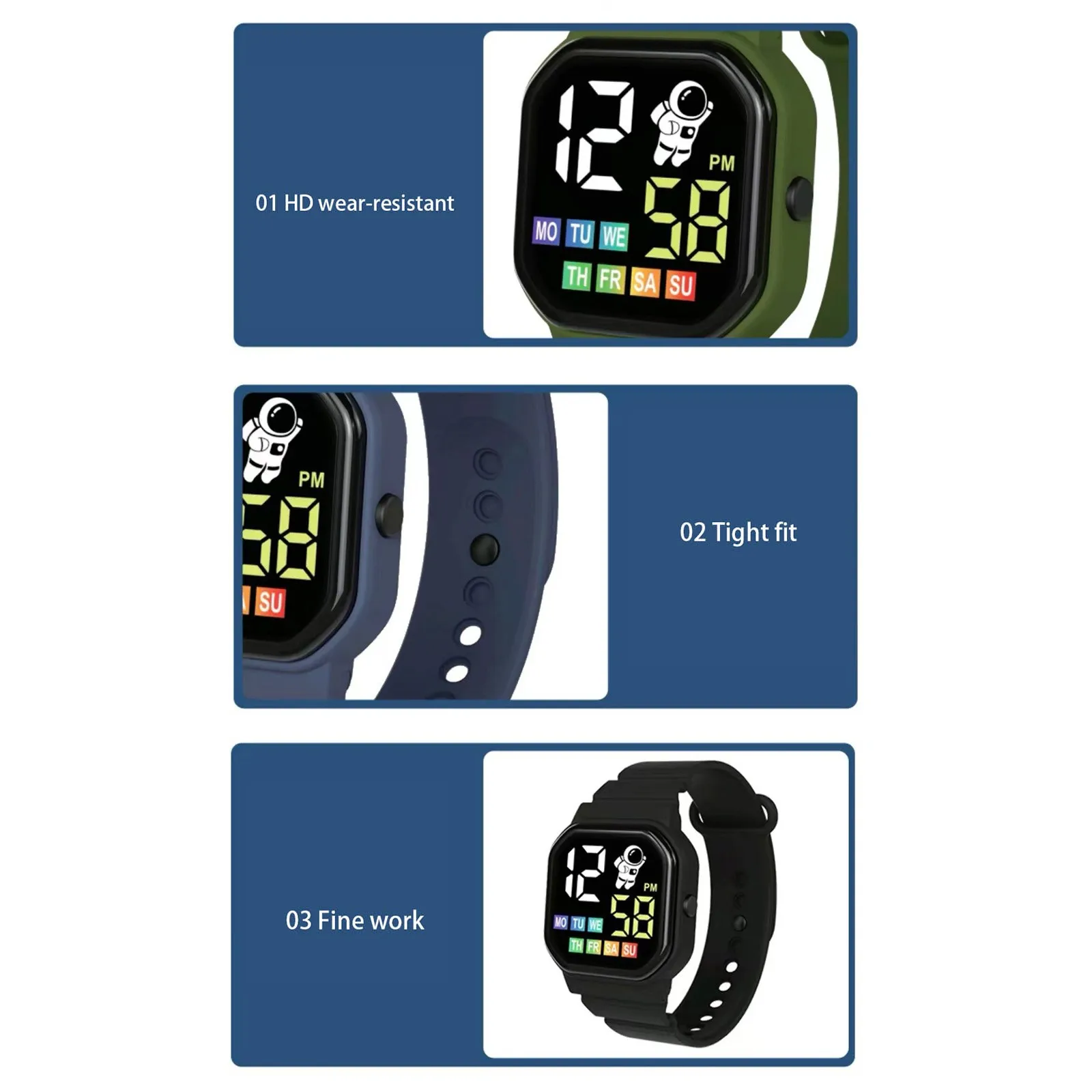Relógio eletrônico para meninos meninas crianças esporte ao ar livre relógios display led multi-função relógio digital despertador reloj hombre