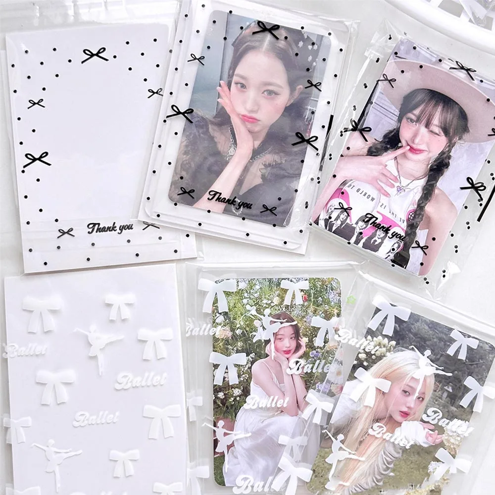 50 ピース/パッククリアフォトカードスリーブ自己粘着カードカバーアイドル写真包装袋自己シール袋ギフトカードプロテクター