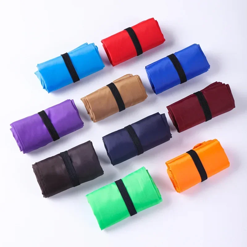Bolsa de compras plegable reutilizable de Color sólido, bolso de compras ecológico, bolsos de hombro portátiles de gran capacidad, bolsas de comestibles