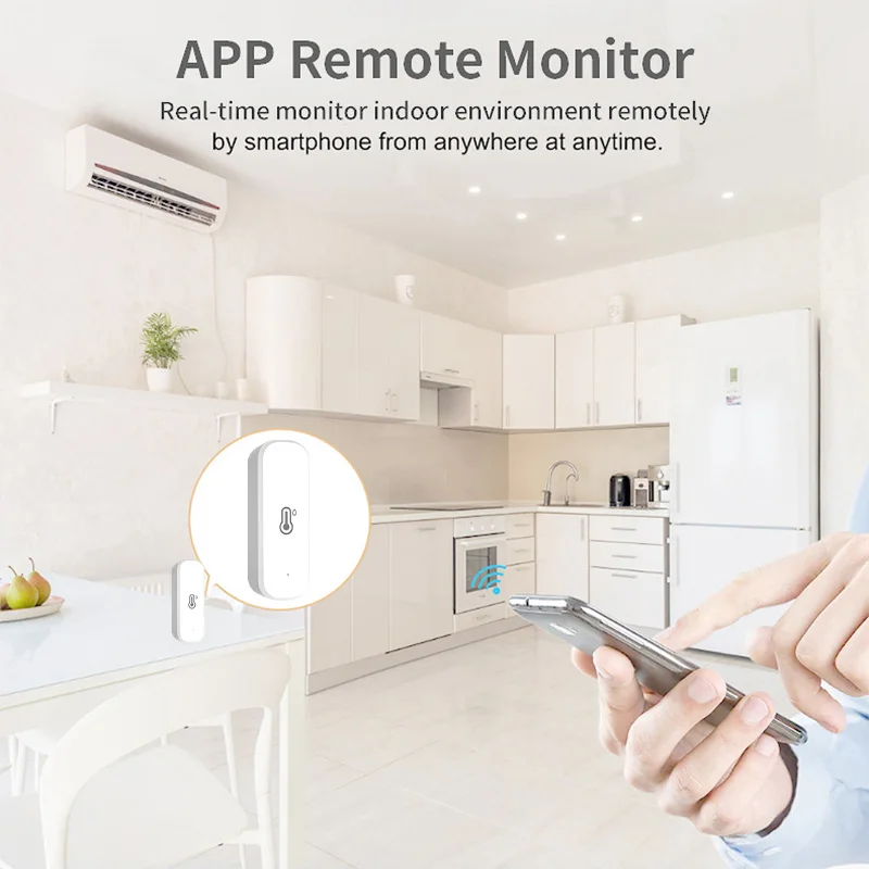 Cozylife-Sensor inteligente de temperatura y humedad, higrómetro interior, funciona con Alexa, Google Home, aplicación Xiaoai, Control por voz