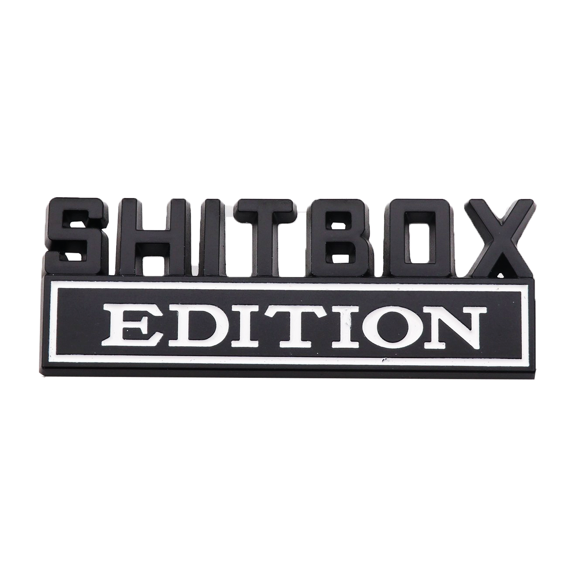 3D 亜鉛合金エンブレム SHITBOX EDITION バッジ カーテールサイドステッカーアクセサリー ジープ、ダッジ、クライスラー、トラック用。